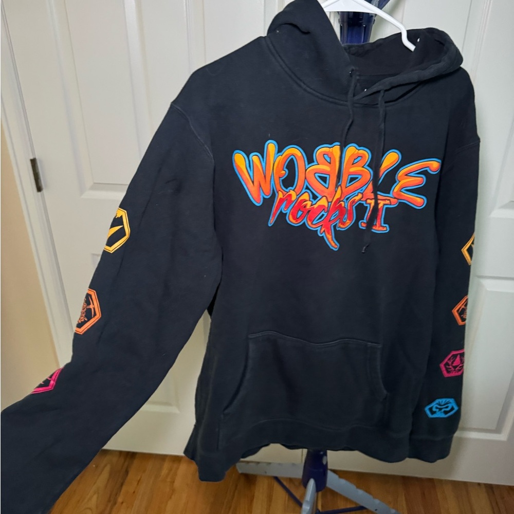 GWN Merchandise Black Hoodie with Colorful Graphics